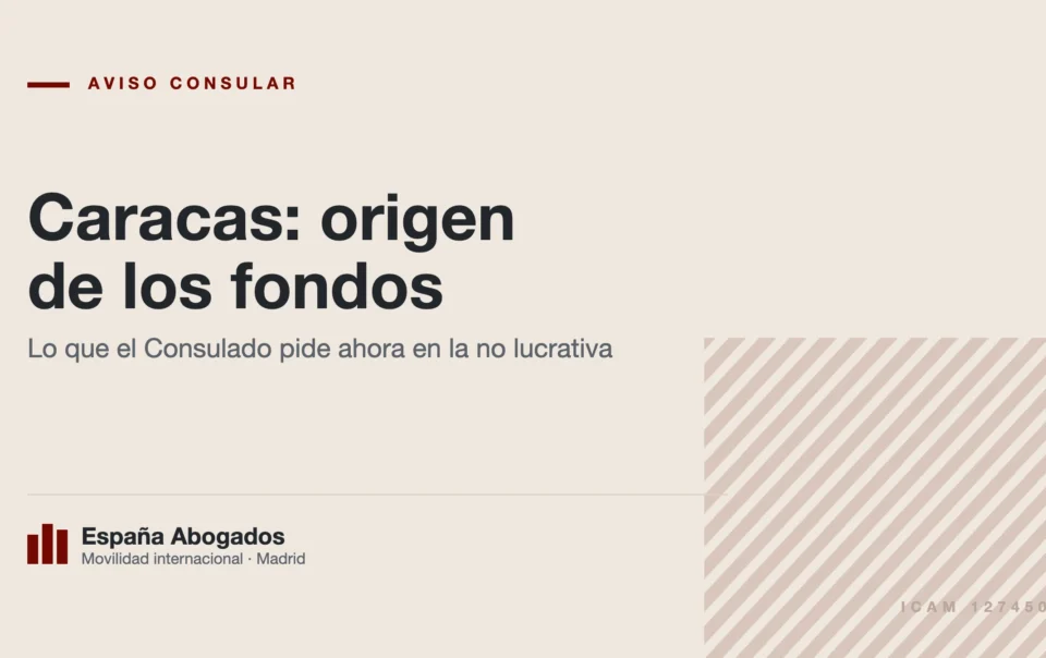 El Consulado de España en Caracas pide acreditar el origen de los fondos en la residencia no lucrativa