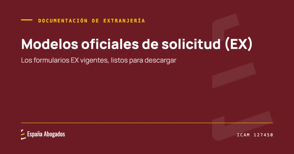 Portada de España Abogados: Modelos oficiales de solicitud (EX)