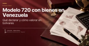 Documentos fiscales, calculadora y un mapa de Venezuela sobre un escritorio