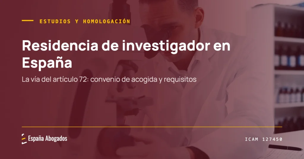 Portada de España Abogados: Residencia de investigador
