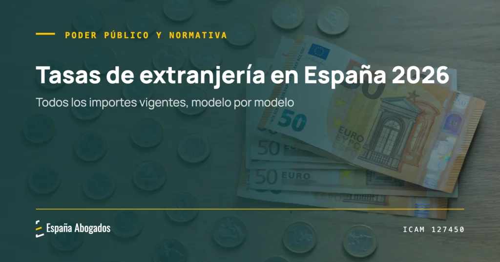 Portada de España Abogados: Tasas de extranjería en España 2026: todos los importes vigentes